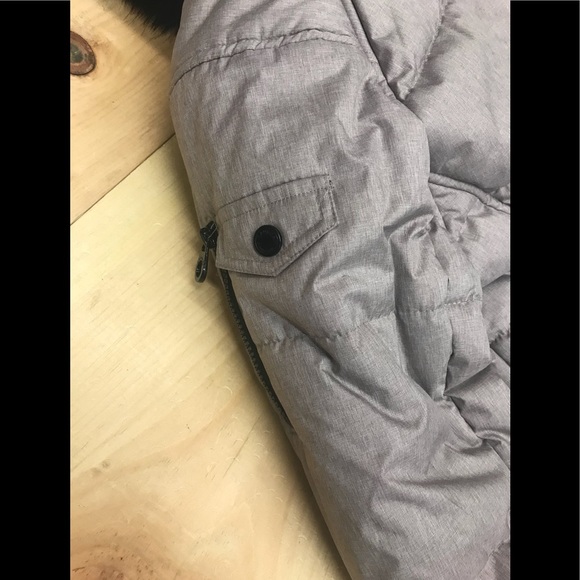 NWT,Laundry Shelli segal puffer fur trim dove grey - Picture 9 of 10